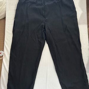 Orvis Black Drawstring Linen Pants